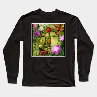 Surreal Garden Peeled Hannibal Portrait Floral Collage Long Sleeve T-Shirt